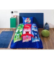 PJ Masks Power Up Standart Pamuk-Polyester Nevresim Takımı, Çok Renkli, Tek Kişilik