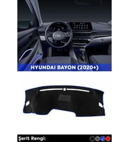 Hyundaı Bayon (2020+) 3d Torpido Koruma Kılıfı - Ön Göğüs Panel Kaplama - Mavi Şerit