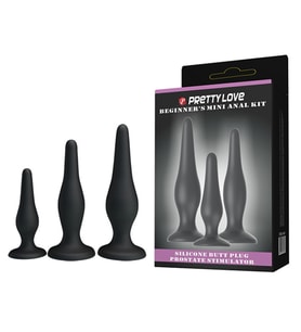 Pretty Love 3 Boy  Açıcı Hazırlık Seti siyahi  Plug  Penis