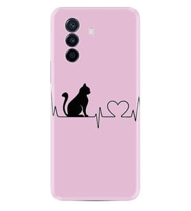 Huawei Nova Y70 Y90 Nova 9 SE  Kılıf Desemli Silikon Pink Cat Heart 1303