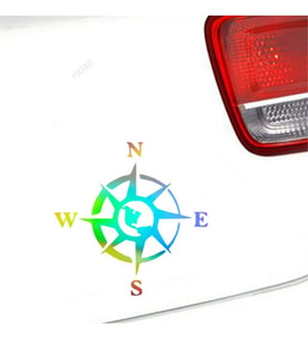 Gül Pusula Araba Sticker Yapıştırması 1