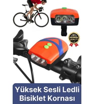 Çok Fonksiyonlu Kolay Takılabilir Dayanıklı Yüksek Sesli Su Geçirmez Led Işıklı Bisiklet Kornası