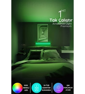 Şerit LED Rgb Led Abajur Aplik Gece Lambası Lambader Renkli Uzaktan Kumandalı Işık - Ledtube11