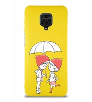 Xiaomi Redmi Note 9 Pro Soft Premier Kapak Aşk Tasarımlı Silikon Kılıf - Sarı (Şeffaf)
