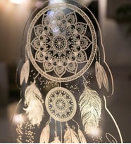 Kişiye Özel Dreamcatcher Düş Kapanı Gece Lambası, Rüya Kapanı ile Çakra Odası Dekoru, Kişiselleştirilmiş Başucu Led Lamba, En İyi Hediye