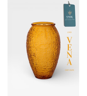VENA  İthal Cam Vazo 24 cm (Amber)
