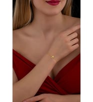 Kişiye Özel 925 Ayar Gümüş Harf Bileklik (Gold)