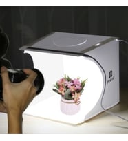 Monozone  Mini Fotoğraf Stüdyosu Çadır Kiti Led Işıklı 40x40 Cm Taşıma Çantalı Ürün Fotoğraf Çekim Çadırı Pratik Katlanabilir Aydınlatma Çadırı