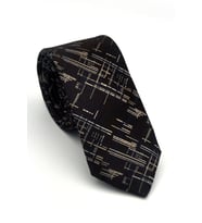 Bej Lacivert Kırcıl Desenli Kahverengi Dokuma Kumaş Mendilli Slim Fit Kravat // SDK-2611-5