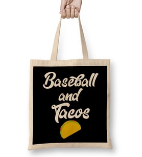 Cute Baseball And Tacos Base Ball Players Bez Çanta Uzun Saplı