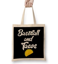 Cute Baseball And Tacos Base Ball Players Bez Çanta Uzun Saplı
