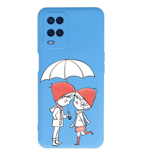 Oppo A16 Uyumlu Lansman Kılıf Aşk Tasarımlı İçi Kadife Kapak-mavi (Şeffaf)