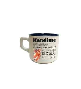 Kendime Pozitif Bir Gün Diliyorum Baskılı Siyah Venüs Kupa