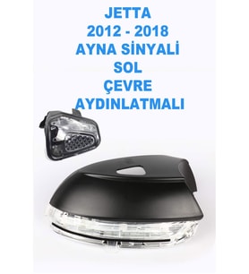 Volkswagen Jetta 2012 - 2018 Ayna Sinyali Sol Şoför tarafı Çevre Aydınlatmalı - 3C8949101E