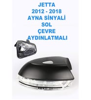 Volkswagen Jetta 2012 - 2018 Ayna Sinyali Sol Şoför tarafı Çevre Aydınlatmalı - 3C8949101E