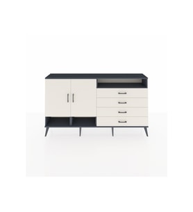 Arges Konsol 5 Raflı 4 Çekmeceli 2 Kapaklı 176x30x99 Antrasit-Aytaşı