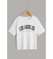 Çocuk Los Angles Pamuklu Tshirt (A.Beyaz)