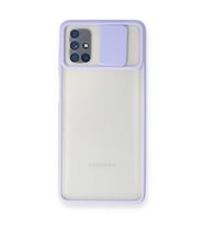 Samsung Galaxy M51 Kılıf Palm Buzlu Kamera Sürgülü Silikon - Lila