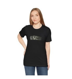 pilelistore- Unisex Bisiklet Yaka Baskılı T-Shirt - Siyah