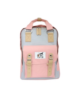 Biggdesign Cats USB Girişli Sırt Çantası Pembe (Pembe-Grı)