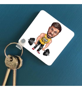 Kişiye Özel Halterci Karikatürlü Anahtarlık