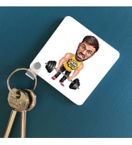 Kişiye Özel Halterci Karikatürlü Anahtarlık