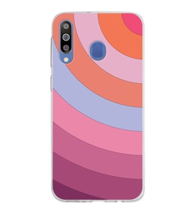 Samsung Galaxy M30 Kapak Renk Cümbüşü Tasarımlı Şeffaf Silikon Kılıf