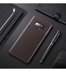 Samsung Galaxy Note 9 Kılıf Esnek Soft Karbon Tasarım Legion Serisi (Kahverengi)