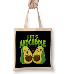 Let's Avocuddle Cute & Funny Avocado Pun Bez Çanta Uzun Saplı