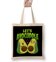 Let's Avocuddle Cute & Funny Avocado Pun Bez Çanta Uzun Saplı