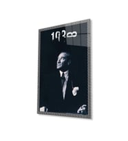 Atatürk Cam Tablo 4mm Dayanıklı Temperli Cam, Atatürk Glass Wall Art (Çok Renkli)