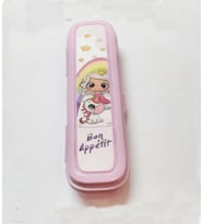 Pembe Multi Renkli Kapaklı Kalemlik Kutusu -Çanta İçi Saklama - Diş Fırçası - Makyaj Fırçası Kutu