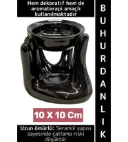 Dekoratif Hediye Aromaterapi Meditasyon Tütsülük Çok Şık Seramik El Tasarımlı Buhurdanlık 10 X 10 Cm