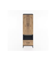 Hyperion Dolap 5 Raflı Tek Çekmeceli 2 Kapaklı 60x44x195 Antrasit-Çam