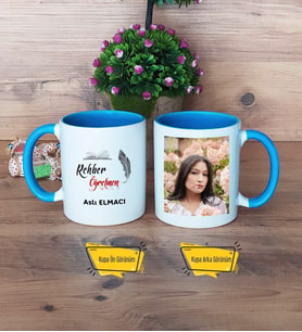 Rehber Öğretmen Kupa Bardak Mavi Fotoğraflı Öğretmenler Günü Hediyesi