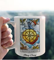 Kişiye Özel Tarot Kartı Tasarımlı Beyaz Kupa Bardak Model-6