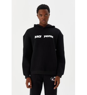 No Fear Erkek Sweatshirt Kapüşonlu Siyah M500216