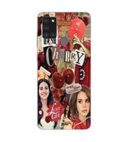 Samsung Galaxy A21S Uyumlu Lana Del Rey Kolaj Tasarımlı Şeffaf Telefon Kılıfı