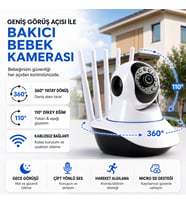 Uninet Wifi Iç Mekân Güvenlik Kamerası – Gece Görüşlü, Hareket Algılamalı, Çift Yönlü Ses ve 355 Derece Dönebilen Ptz Kamera