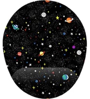 Uzay ve Gezegen Desenli Bilek Destekli Mouse Pad