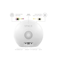 Powerway Saat Alarm Usb Aux Müzik Çalar Radyo Gece Lambası Taşınabilir Space Bluetooth Hoparlör (Siyah)