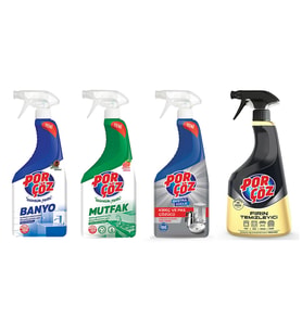 Porcoz Banyo-Mutfak-Fırın-Kirec Cozucu 750 ml 4 lü Set