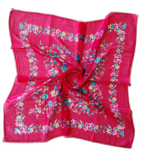 Kroşetalı Pamuklu Yazma, yemeni, tülbent, 100x100cm %100 pamuklu,terletmez (Bordo)