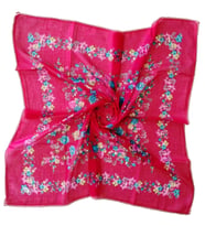 Kroşetalı Pamuklu Yazma, yemeni, tülbent, 100x100cm %100 pamuklu,terletmez (Bordo)