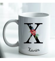 Kişiye Özel İsim ve Fotoğraf Baskılı X Harfli Kupa Bardak No:012