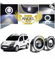Citroën Nemo Uyumlu, Universal Mercekli Led Angel Sis Farı, 76mm Beyaz Renk