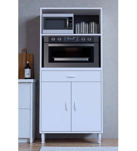 Eliusta Lunera G:80 cm Beyaz Mutfak Dolabı Çok Amaçlı Açık Bölmeli Fırın Mutfak Dolabı 80x163,4x32,5 cm