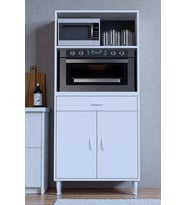 Eliusta Lunera G:80 cm Beyaz Mutfak Dolabı Çok Amaçlı Açık Bölmeli Fırın Mutfak Dolabı 80x163,4x32,5 cm