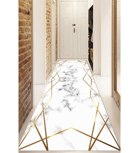 Dijital Baskılı Kaymaz Taban Yıkanabilir Modern Yolluk Ve Koridor Halısı NDU-HS-289 (Gold)
