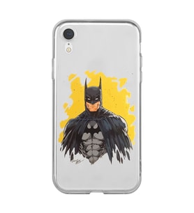 Iphone XR Uyumlu Batman Tasarımlı Şeffaf Telefon Kılıfı